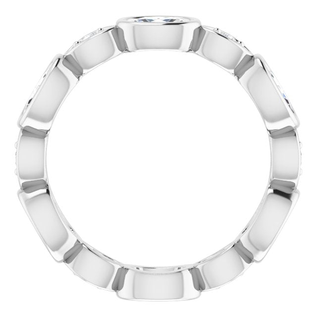 1.36 ct. Oval & Round Diamond Eternity Band-VIRABYANI